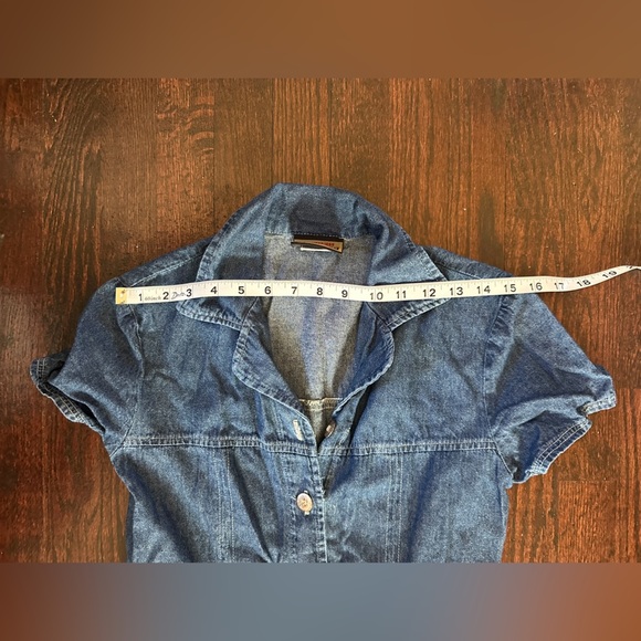 Vintage Blue 100% Cotton Made in USA Denim Maxi Dress Size 4 - Picture 7 of 9